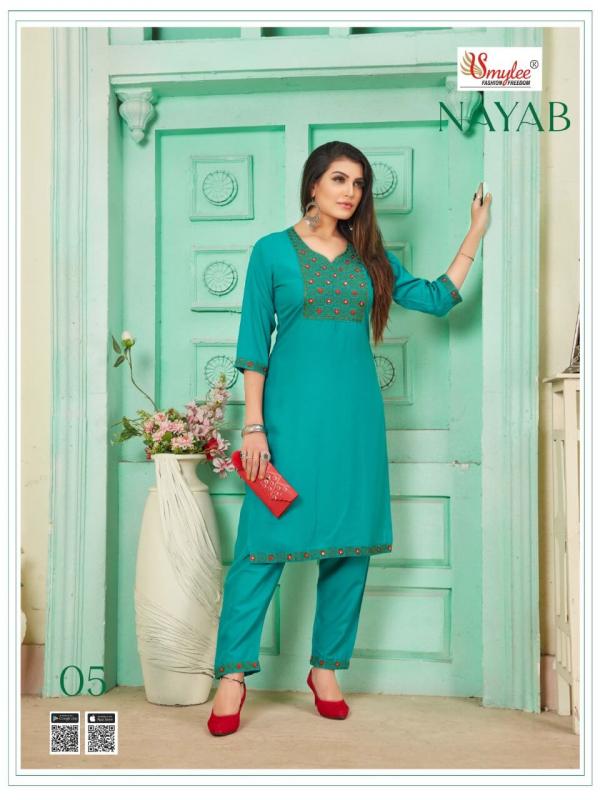 Smylee Nayab Rayon Fancy Kurti With Bottom Online